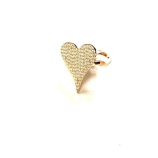 Jumbo Pave Outline Solid Gold Heart Ring