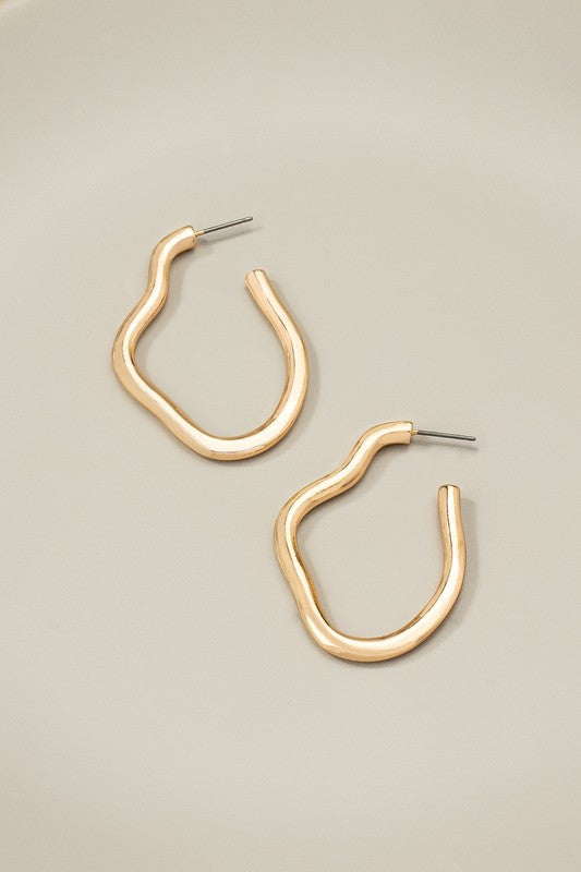 Irregular Shape Hoop Earrings