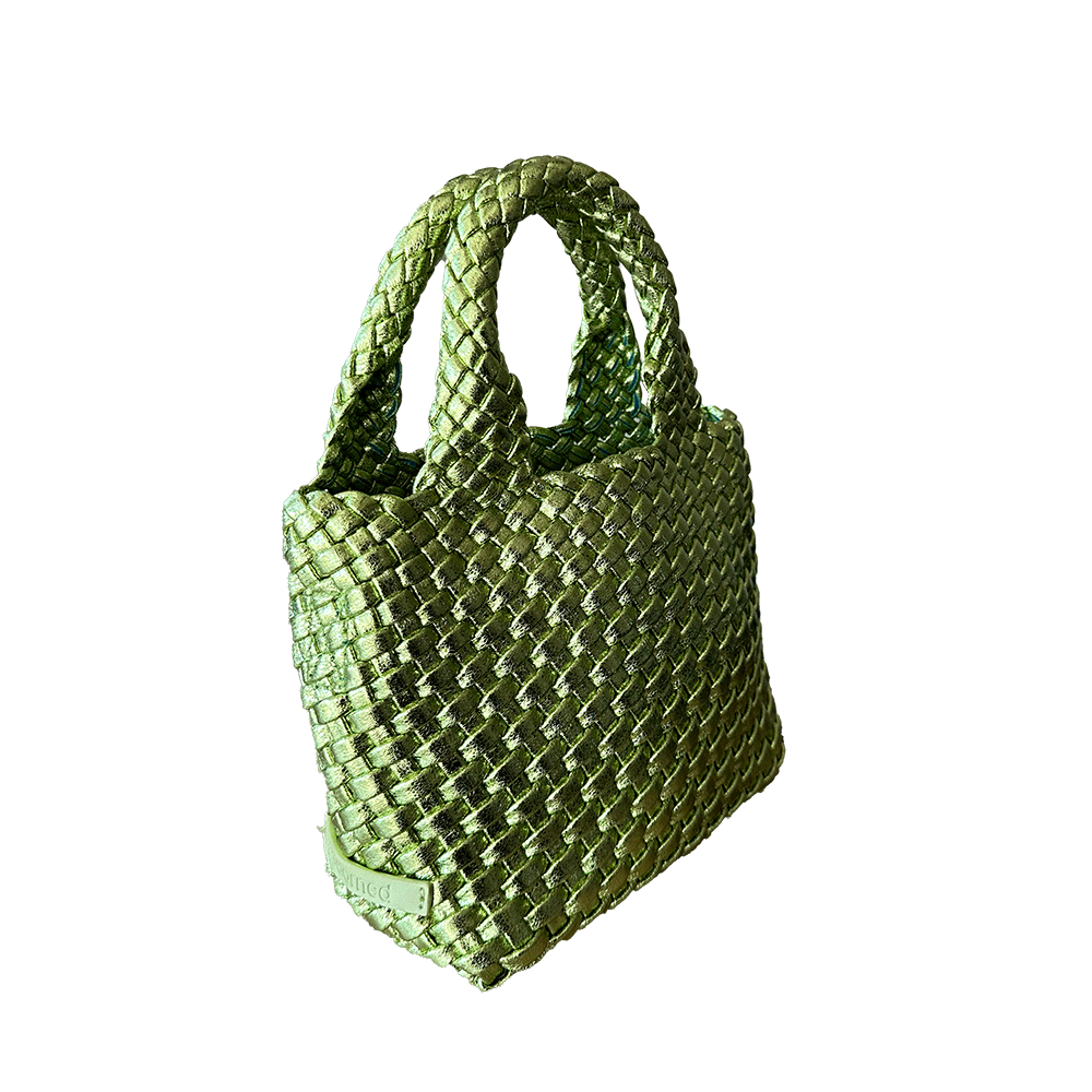 Leah Petite Metallic Woven Tote