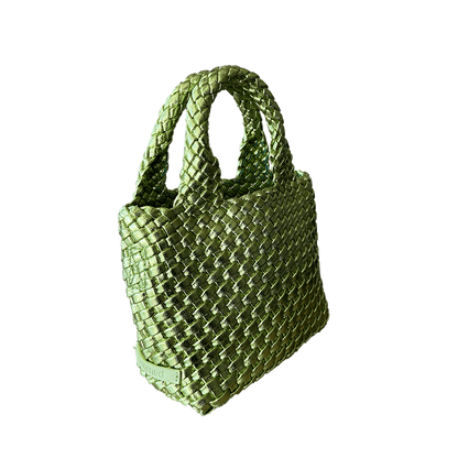 Leah Petite Metallic Woven Tote