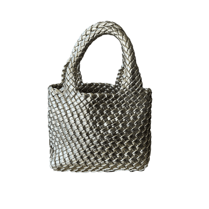 Leah Petite Metallic Woven Tote