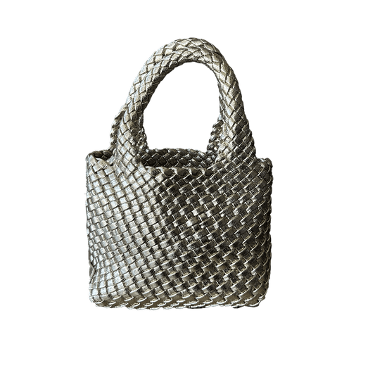 Leah Petite Metallic Woven Tote