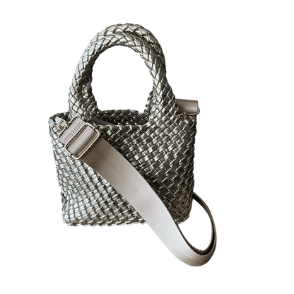 Leah Petite Metallic Woven Tote