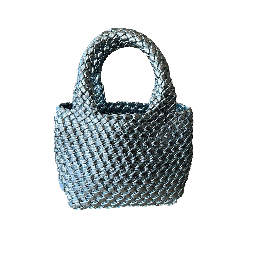 Leah Petite Metallic Woven Tote