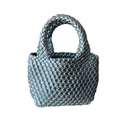 Leah Petite Metallic Woven Tote