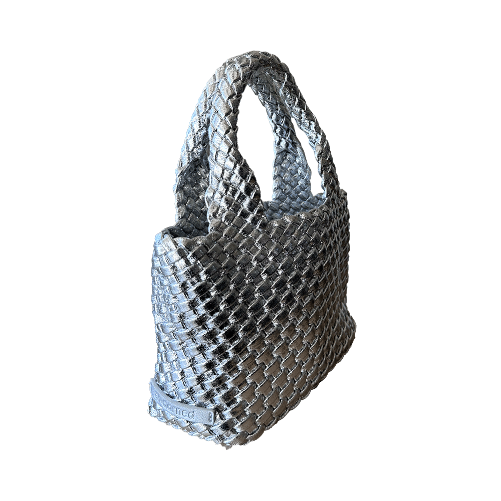 Leah Petite Metallic Woven Tote