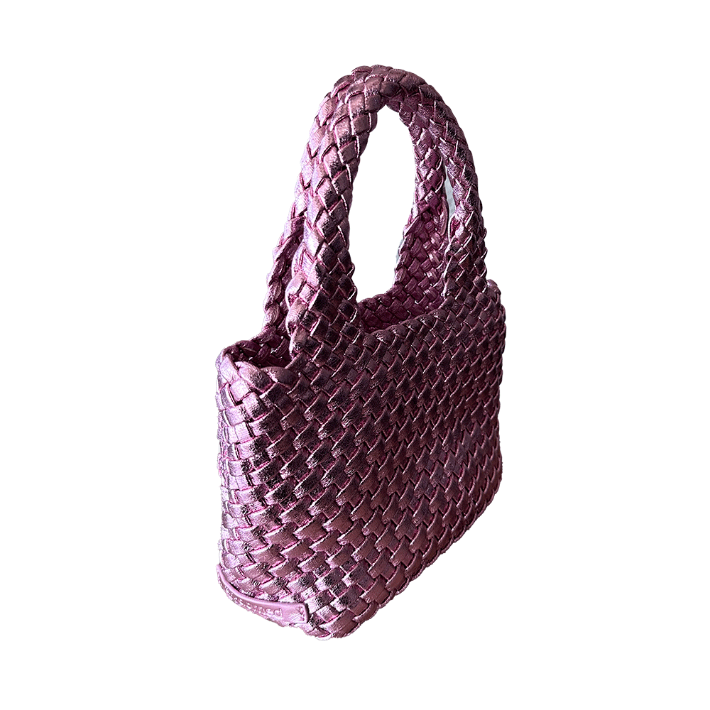 Leah Petite Metallic Woven Tote