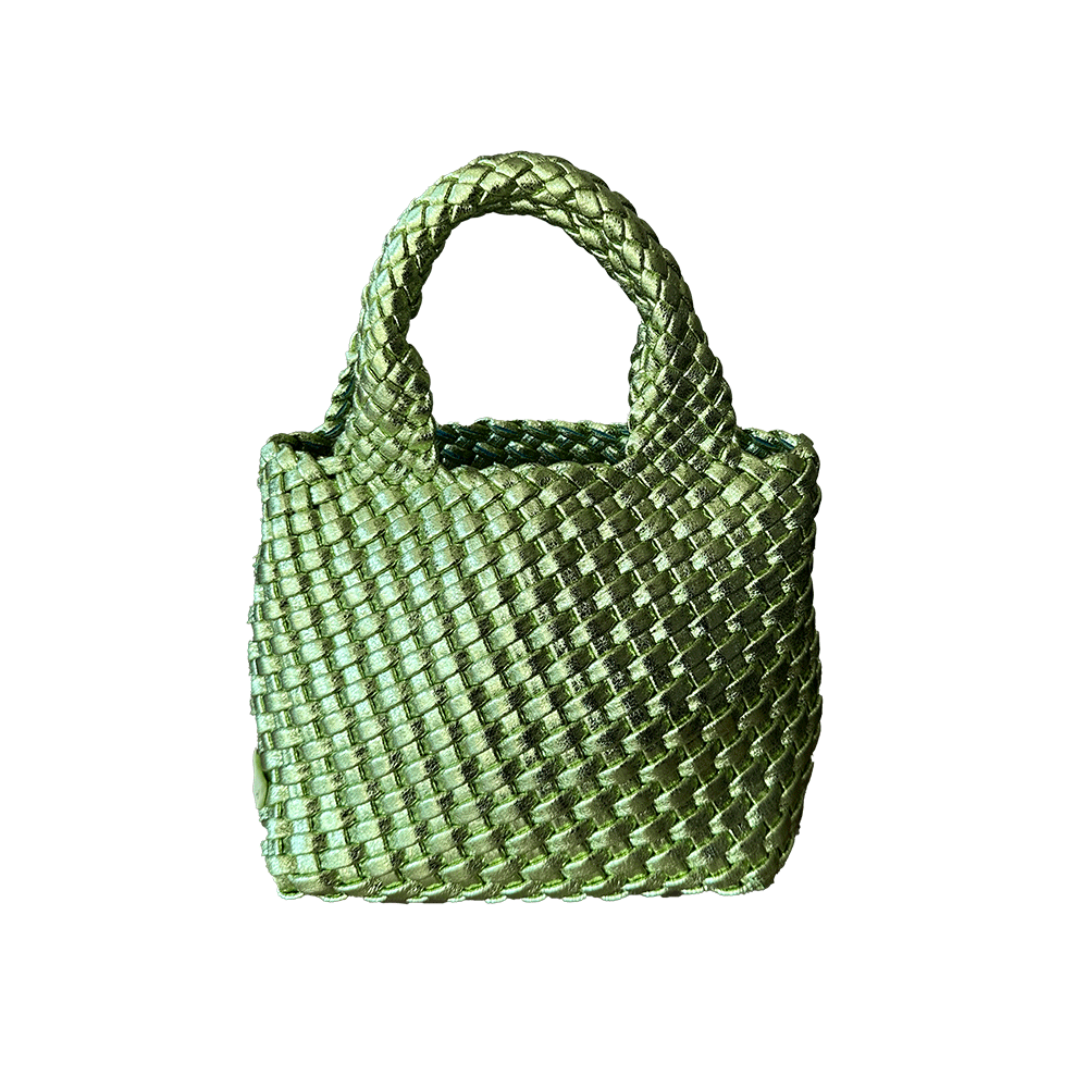 Leah Petite Metallic Woven Tote