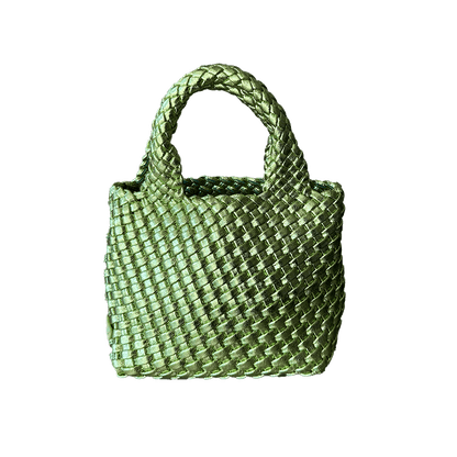 Leah Petite Metallic Woven Tote