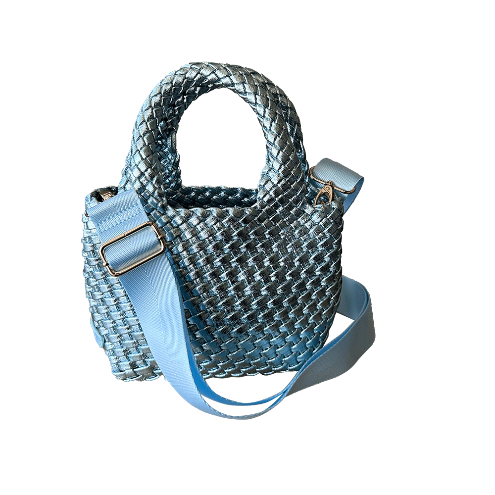 Leah Petite Metallic Woven Tote