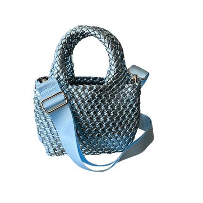 Leah Petite Metallic Woven Tote