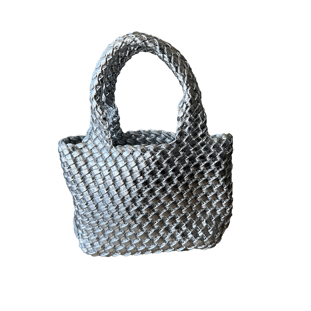 Leah Petite Metallic Woven Tote