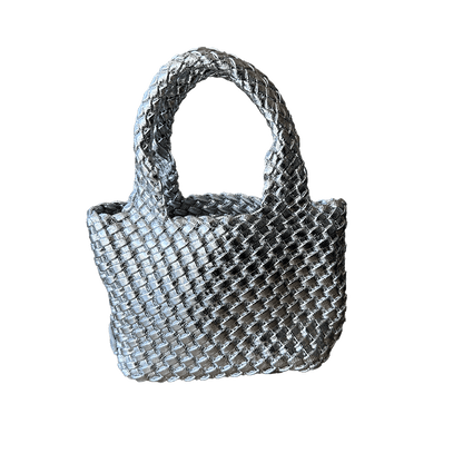 Leah Petite Metallic Woven Tote