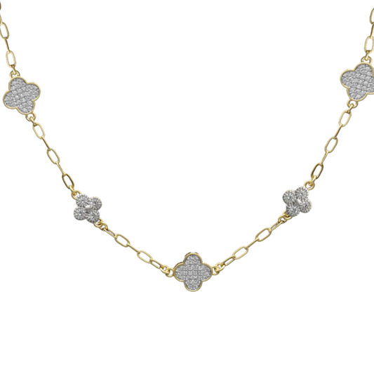 Pave Flower Necklace