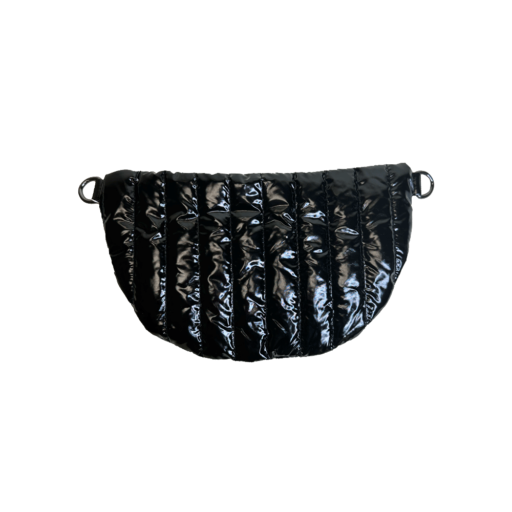 Reese Quilted Sling/Waist Bag w/Black Resin Chain & 2" Solid