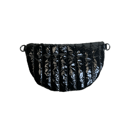 Reese Quilted Sling/Waist Bag w/Black Resin Chain & 2" Solid