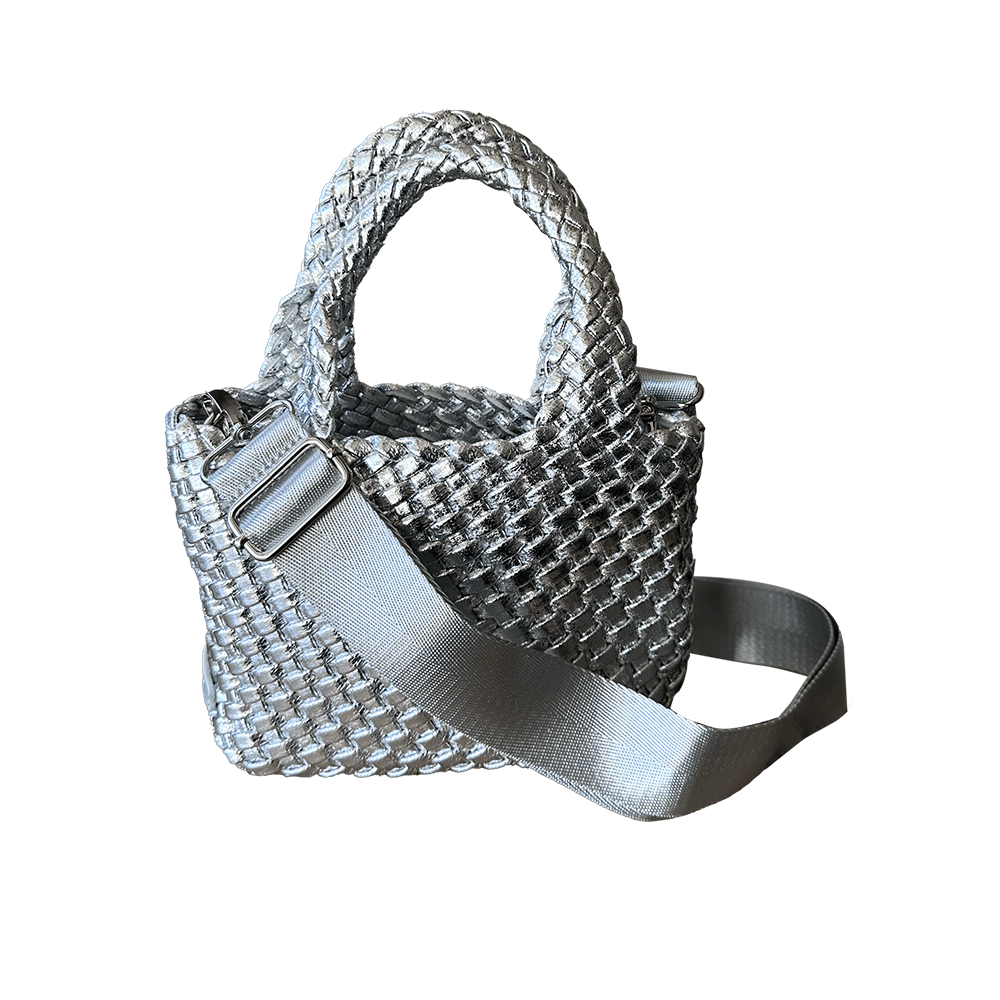 Leah Petite Metallic Woven Tote