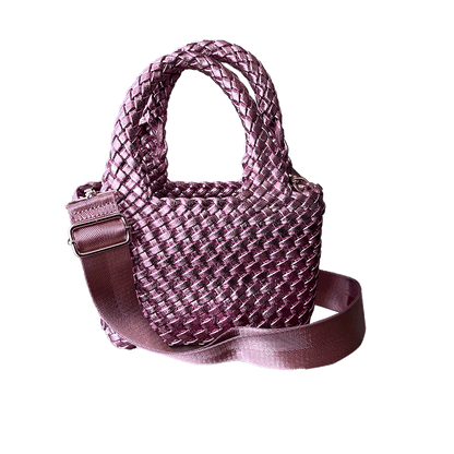 Leah Petite Metallic Woven Tote