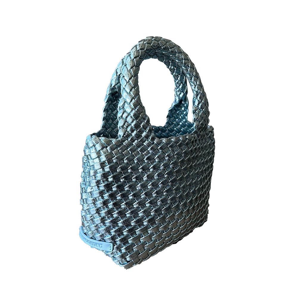 Leah Petite Metallic Woven Tote