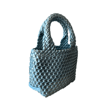 Leah Petite Metallic Woven Tote