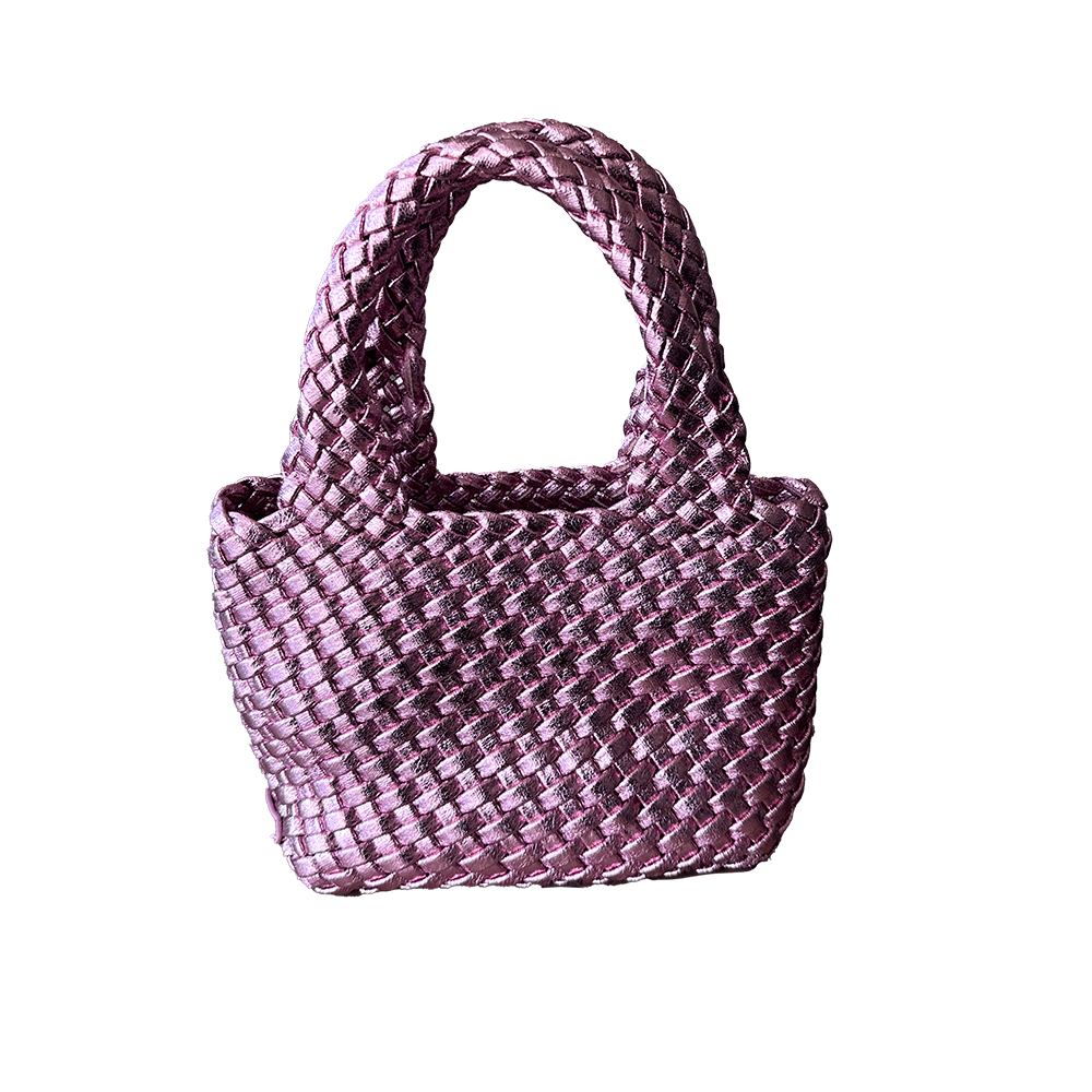 Leah Petite Metallic Woven Tote