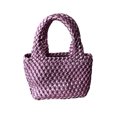 Leah Petite Metallic Woven Tote