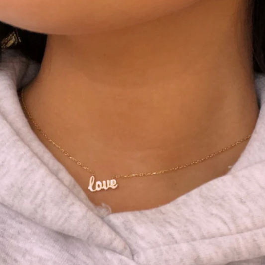 Script Gold Love Necklace