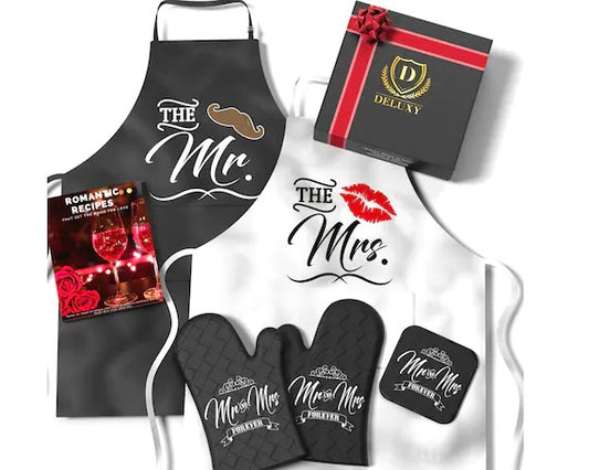 Mr & Mrs Matching Apron Set